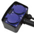 LogiLink LPS214 - 2 m - 2 AC outlet(s) - Outdoor - IP44 - Black,Blue - RoHS