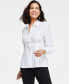 Фото #1 товара Women's Long-Sleeve Grommet-Detail Blouse, Created for Macy's
