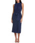 Crystal Kobe Pleated Midi Dress Women's Blue L