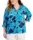 Plus Size Felicia Floral Utility Top, Created for Macy's