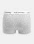 Фото #3 товара Calvin Klein Cotton Stretch 3 pack low rise trunks with logo waistband in grey