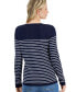Фото #2 товара Women's Sailor-Stripe V-Neck Sweater