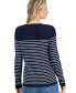 Women's Sailor-Stripe V-Neck Sweater