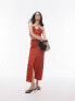 Фото #1 товара Topshop co-ord centre front ruched maxi skirt in rust