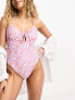 Фото #3 товара The Frolic sapphire key hole ditsy floral swimsuit in pink