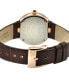 ფოტო #2 პროდუქტის Women's Arezzo Brown Leather Watch 33mm