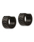 ფოტო #2 პროდუქტის Stainless Steel Polished Black plated Hinged Hoop Earrings