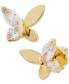 ფოტო #1 პროდუქტის Gold-Tone Cubic Zirconia Butterfly Stud Earrings