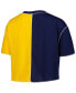 Фото #2 товара Women's Navy, Maize Michigan Wolverines Colorblock Cropped T-shirt