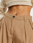 Weekday Hazel tailored trousers in dark beige 34 - фото #6