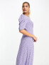 Nobody's Child Evie midi dress in purple heart print