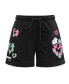 Women's Snoopy Black Peanuts Sweet Heart Fleece Shorts