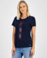 ფოტო #1 პროდუქტის Women's Embellished Short-Sleeve Crewneck T-Shirt