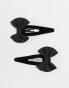 True Decadence pack of 2 bow hair clips in black