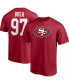 Фото #1 товара Men's Nick Bosa Scarlet San Francisco 49ers Player Icon Name and Number T-shirt