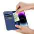 2w1 etui skórzany pokrowiec z klapką iPhone 14 Pro Max Anti-RFID Wallet Case niebieski