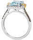 ფოტო #5 პროდუქტის Sea Blue Aquamarine (2 ct. t.w.) & Diamond (3/8 ct. t.w.) Ring in 14k Two-Tone Gold