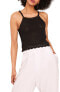 French Connection Cotton Nora Crochet Tank Top Black L