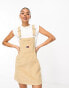 Tommy Jeans logo corduroy pinafore dress in sand tawny sand, M - фото #2