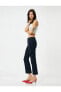 Фото #3 товара Kısa İspanyol Paça Kot Pantolon Nervürlü Standart Bel - Victoria Crop Flare Jean