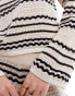 Фото #2 товара ASOS DESIGN knitted jumper co ord in mono stripe