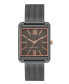 ფოტო #1 პროდუქტის Women's Quartz Rectangular Dark Gray Stainless Steel Mesh Band Watch, 29mm