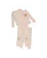 ფოტო #1 პროდუქტის Infant Girls 4-Piece Mix n Match Long Sleeve Top and Jogger Pants Waffle Pajama Set
