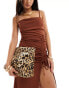 ASOS DESIGN oversized clutch bag in leopard