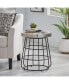 Фото #4 товара Modern Marble and Iron Side Table with Black Basket Frame