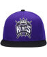 ფოტო #1 პროდუქტის Men's Purple and Black Sacramento Kings Hardwood Classics Snapback Hat