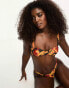 Фото #3 товара Motel panave ruched cup bikini top in floral sunset print