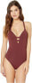 Фото #1 товара Seafolly Women's 182639 Active Long Line Fit Maillot One Piece Swimsuit Size 10