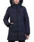 Women's Faux-Fur-Trim Hooded Puffer Coat Синий, XS - фото #6