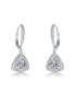 Фото #2 товара Sterling Silver Round and Triangle Cubic Zirconia Drop Earrings