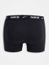 Фото #2 товара Nike 3 pack cotton stretch trunks in black