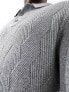 Фото #3 товара Hollister long sleeve knitted polo top in grey