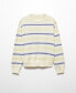 ფოტო #7 პროდუქტის Women's Round-Neck Striped Sweater