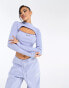 Фото #2 товара Nicce alia cropped cut out long sleeve roll neck top in light blue