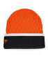 ფოტო #2 პროდუქტის Men's Orange and Black Philadelphia Flyers Iconic Striped Cuffed Knit Hat