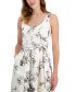 Women's Belted Floral-Print Midi Dress