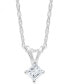 ფოტო #1 პროდუქტის Princess-Cut Diamond Pendant Necklace in 10k Yellow or White Gold (1/6 ct. t.w.)