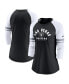 ფოტო #1 პროდუქტის Women's Black Las Vegas Raiders 3/4-Sleeve Lightweight Raglan Fashion T-shirt