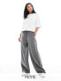 Фото #1 товара Stradivarius Petite tailored pull on trouser in grey pinstripe