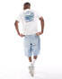 Selected Homme oversized t-shirt with scenic backprint in white