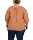 Фото #2 товара Plus Size Raglan Sleeve Split Neck Blouse