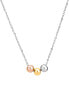 Stylish steel necklace with tricolor beads VESN0667S