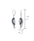 ფოტო #4 პროდუქტის Two Tone Spiritual Guardian Angel Wing Feather Cubic Zirconia Black White CZ Lever back Earrings For Women