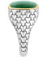 ფოტო #4 პროდუქტის EFFY® Men's Malachite Patterned Ring in Sterling Silver and 14k Gold-Plate