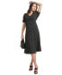 Women's Polka-Dot V-Neck Button-Trim Midi Dress