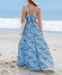 Women's Ditsy Floral Cutout Maxi Beach Dress Синий, XLARGE - фото #3